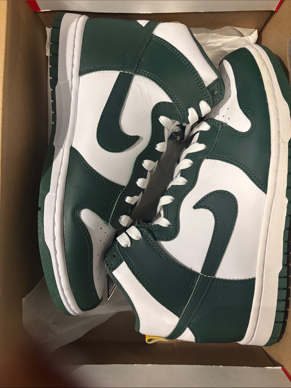 Nike High-Top Sneakers in Green and White